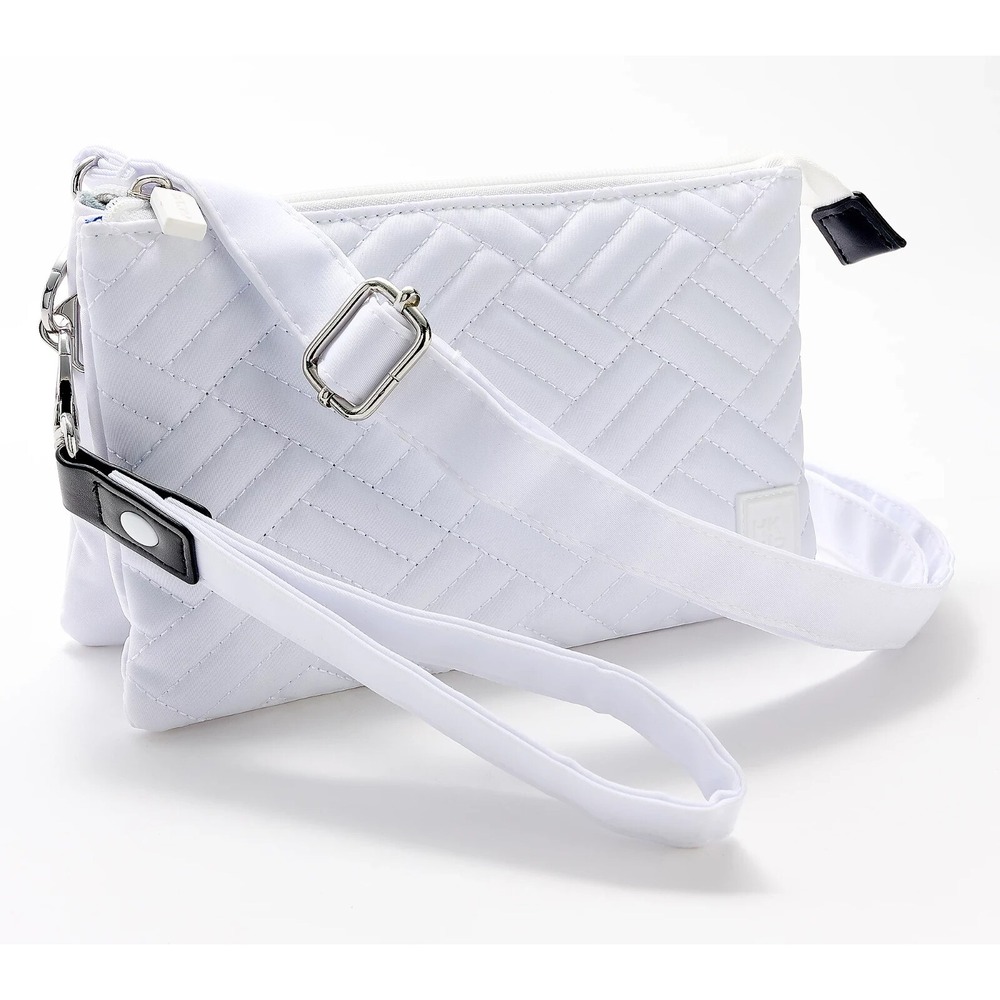 IHKWIP Triple Entry Quilted Crossbody Wristlet Strap Chalk White, bag A649677